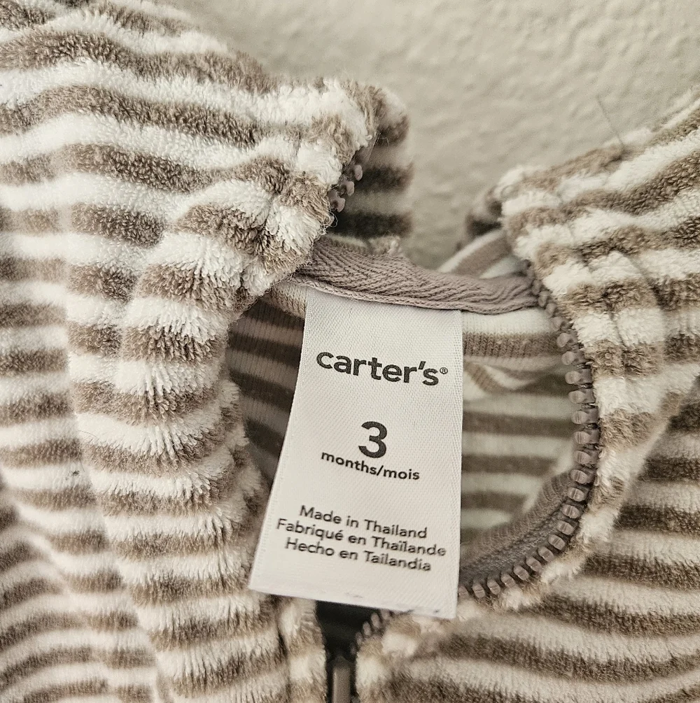 carters striped hoodie, 3 months
